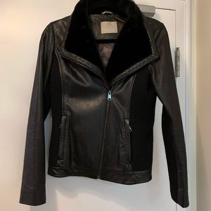 Genuine leather Soia & Kyo jacket with asymmetrical zip closure